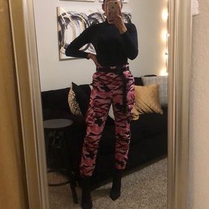 SOLD - High-Waisted Camo Joggers